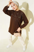 Loysha Tunic Brown with Diamond Stones