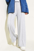 Balance Embroidered Elastic Waist Trousers Grey