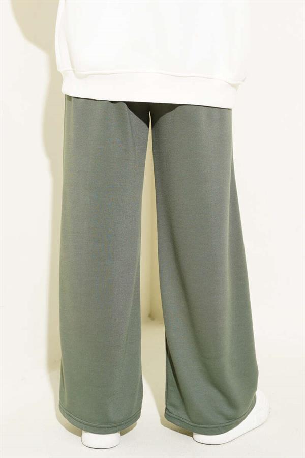 Balance Embroidered Elastic Waist Trousers Khaki