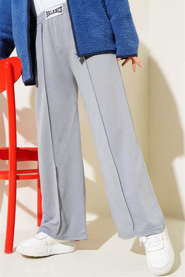 Balance Embroidered Elastic Waist Trousers Slate Grey