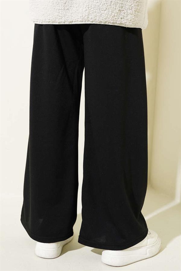 Balance Embroidered Elastic Waist Trousers Black