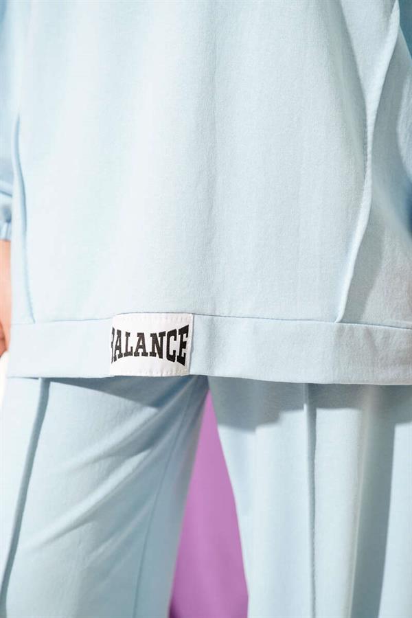 Balance Emblem Hooded Casual 2 Piece Set Baby Blue