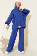 Balance Emblem Hooded Casual 2 Piece Set Saxe