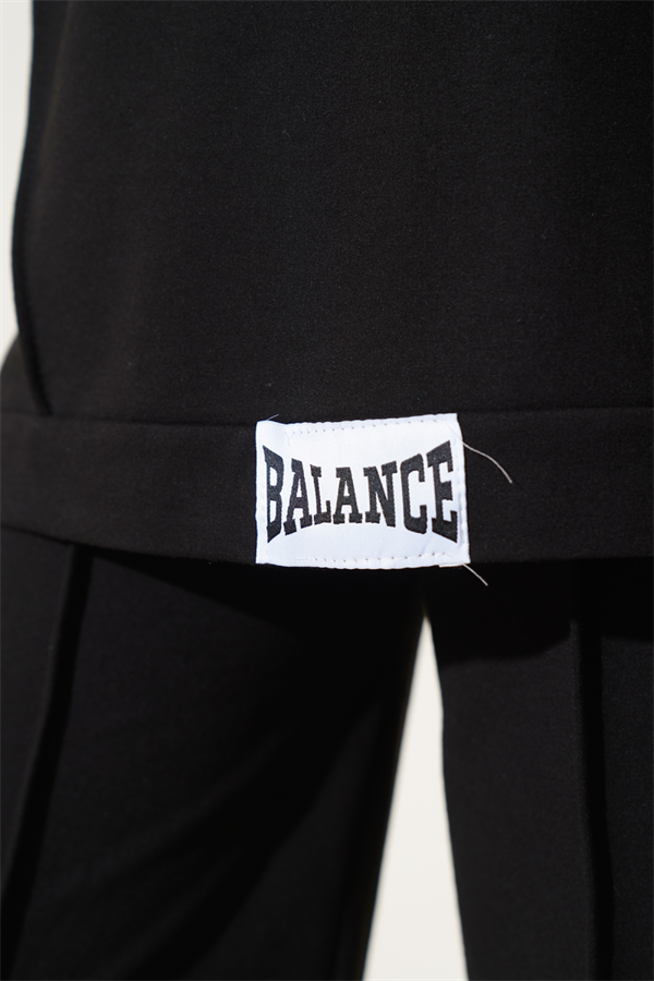 Balance Emblem Hooded Casual 2 Piece Set Black