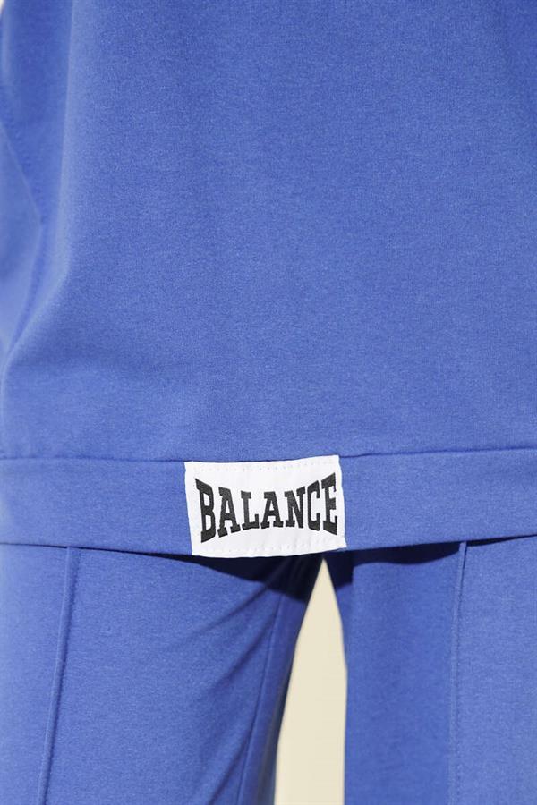 Balance Emblem Hooded Casual 2 Piece Set Saxe