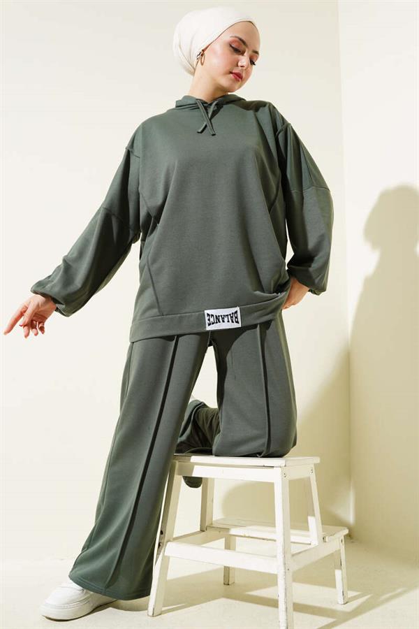 Balance Emblem Hooded Casual 2 Piece Set Age Green