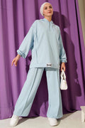 Balance Emblem Hooded Casual 2 Piece Set Baby Blue