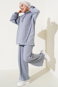Balance Emblem Hooded Casual 2 Piece Set Slate Grey