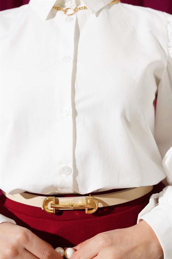 Balloon Sleeve Short Shirt Ecru
