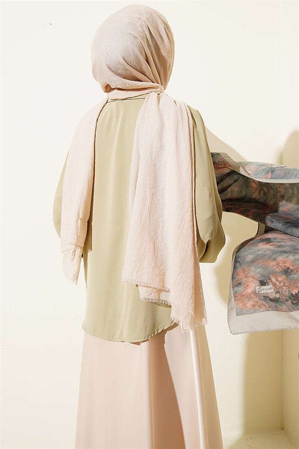 Balloon Sleeve Loose Short Shirt in Sage Green