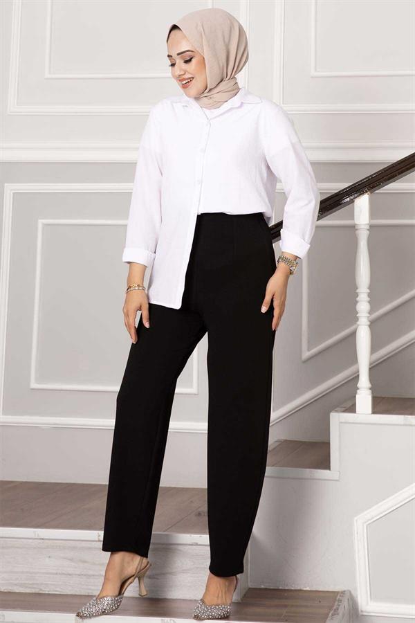 Balloon Leg Trousers Black