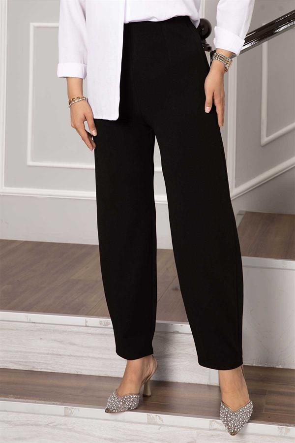 Balloon Leg Trousers Black