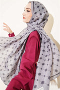 Baroque Motif Soft Shawl Grey
