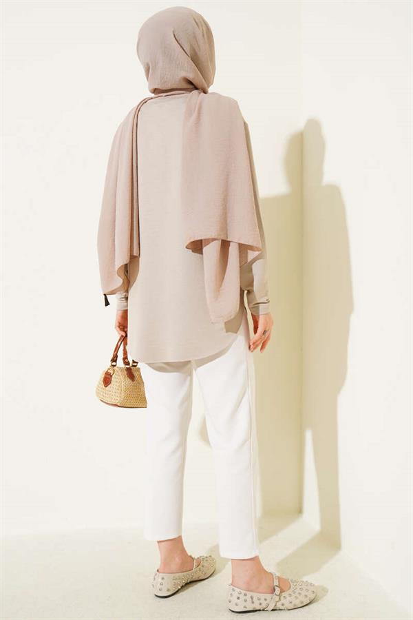 Basic Bottom Seamless Tunic Beige