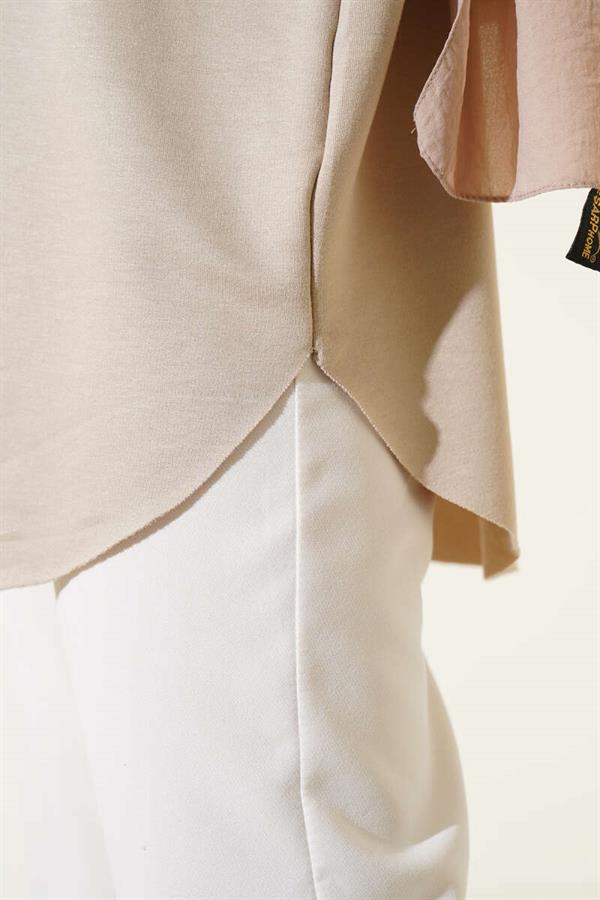 Basic Bottom Seamless Tunic Beige
