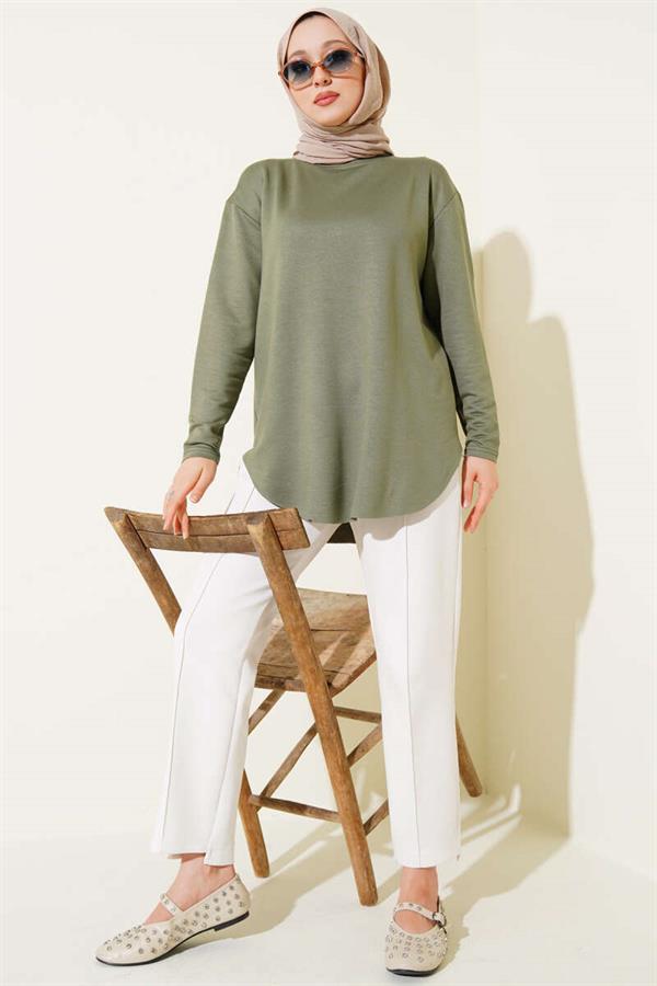 Basic Bottom Seamless Tunic Khaki