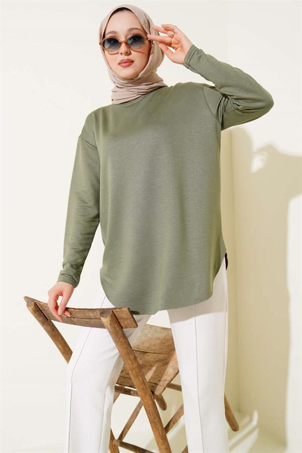 Basic Bottom Seamless Tunic Khaki