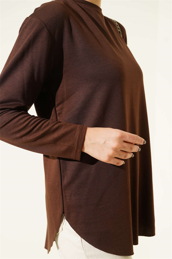 Basic Seamless Bottom Tunic Brown