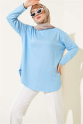 Basic Bottom Seamless Tunic Blue