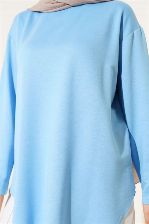 Basic Bottom Seamless Tunic Blue