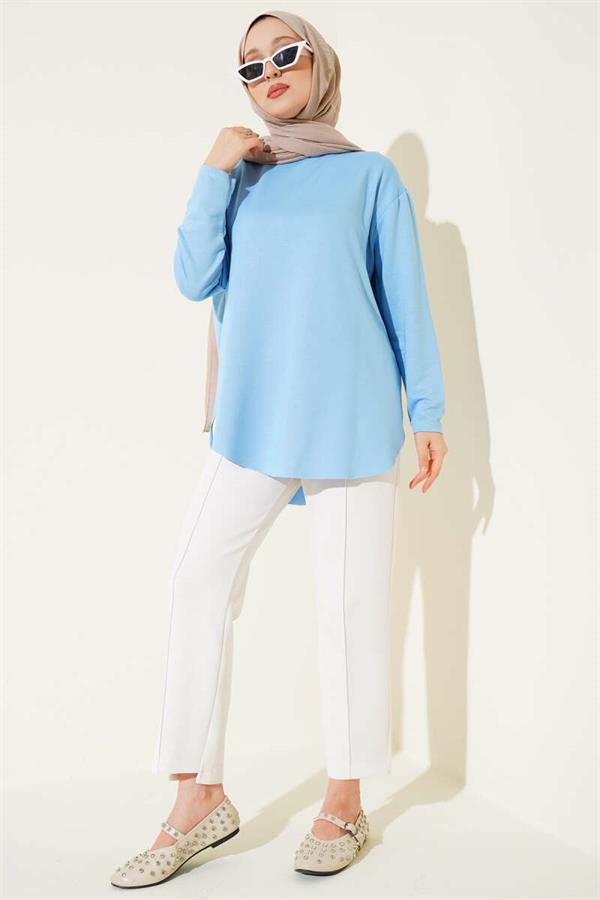 Basic Bottom Seamless Tunic Blue