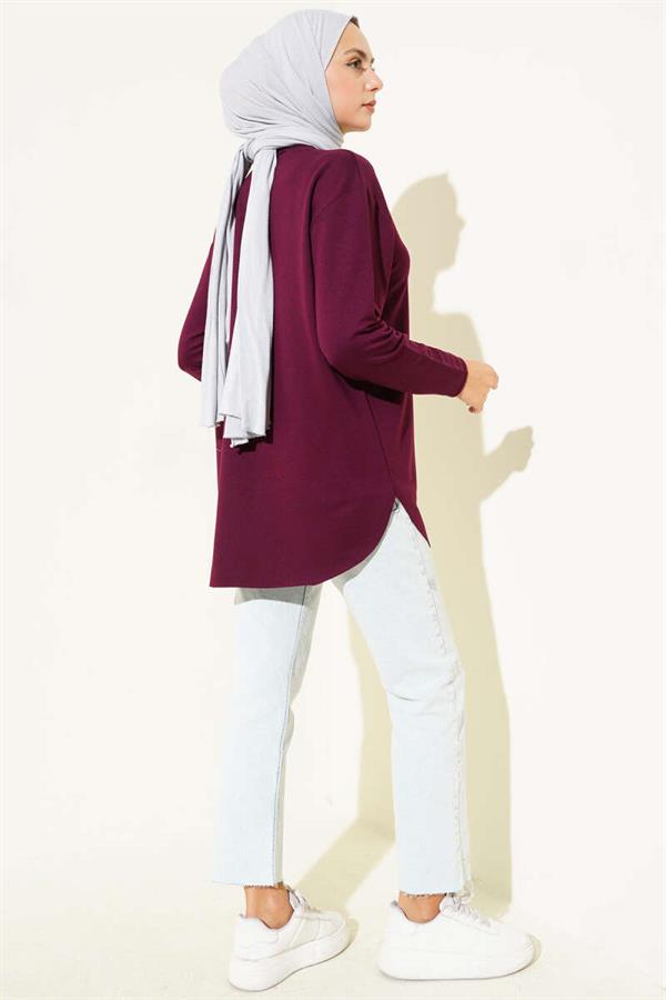 Basic Bottom Seamless Tunic Plum