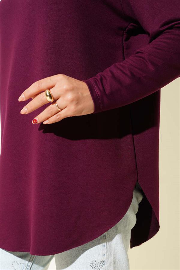 Basic Bottom Seamless Tunic Plum