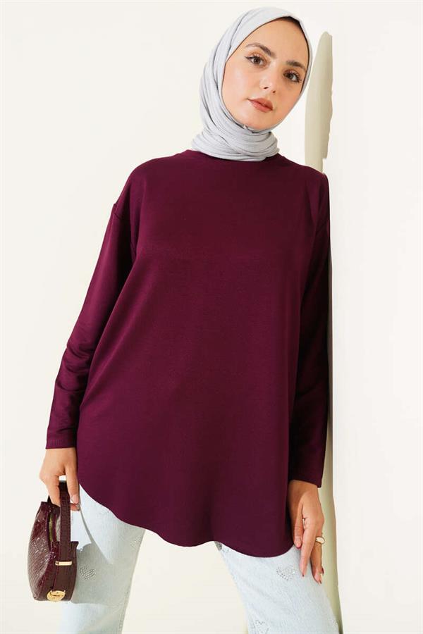 Basic Bottom Seamless Tunic Plum