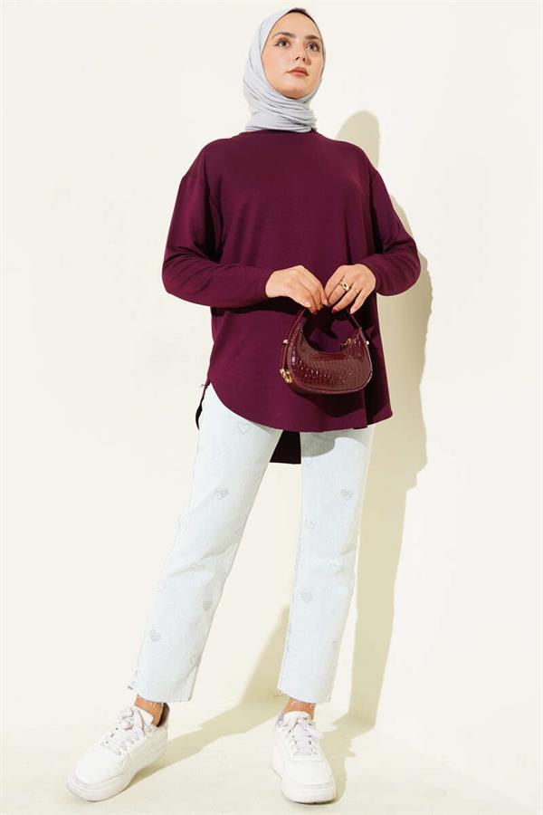 Basic Bottom Seamless Tunic Plum
