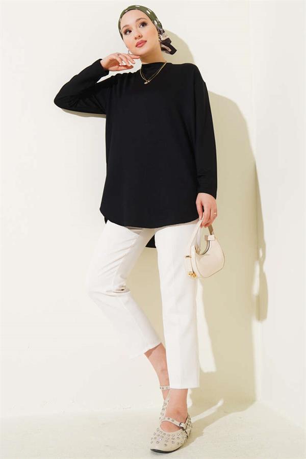 Basic Bottom Seamless Tunic Black