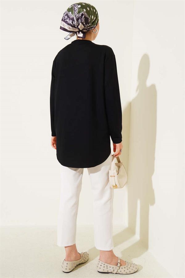 Basic Bottom Seamless Tunic Black