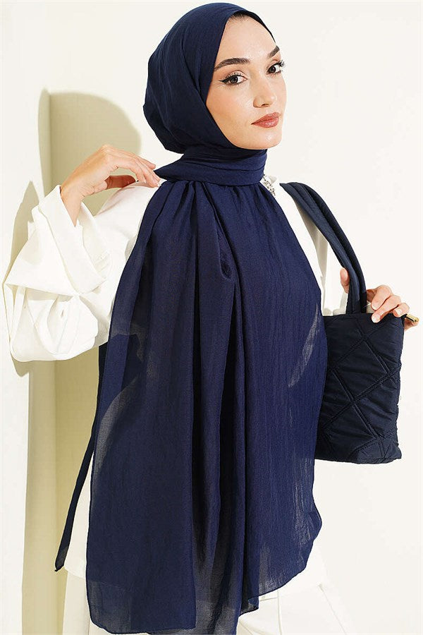 Basic Ayrobin Scarf, Navy Blue