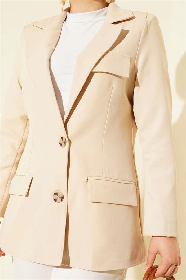 Basic Pocket Jacket Beige