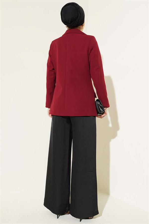 Basic Pocket Jacket Burgundy