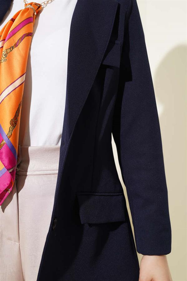 Basic Pocket Jacket Navy Blue