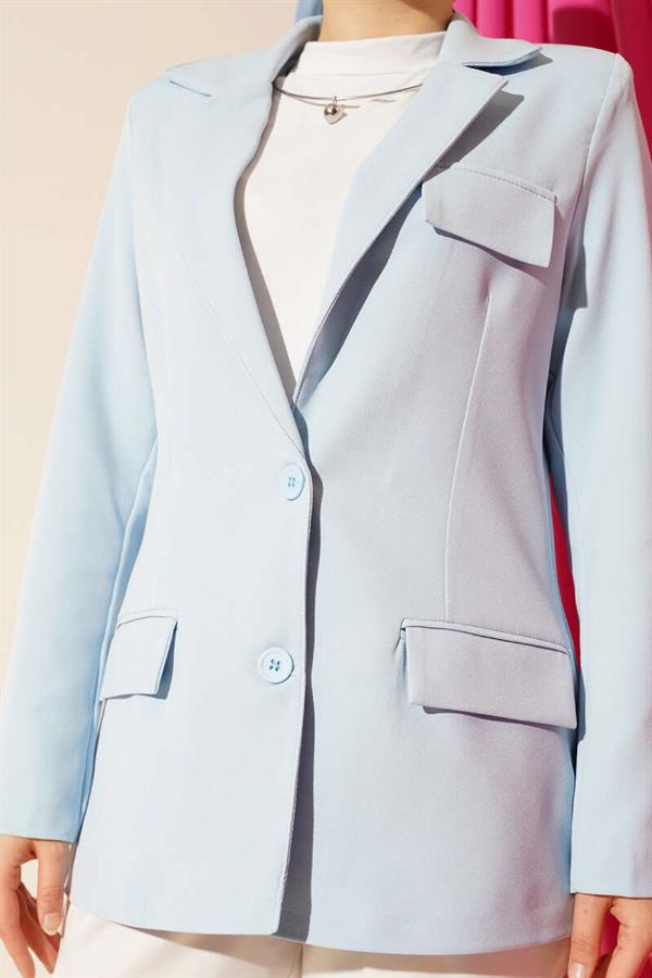 Basic Pocket Jacket Blue