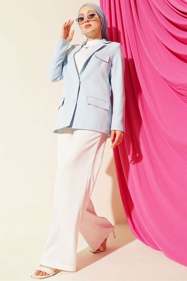 Basic Pocket Jacket Blue