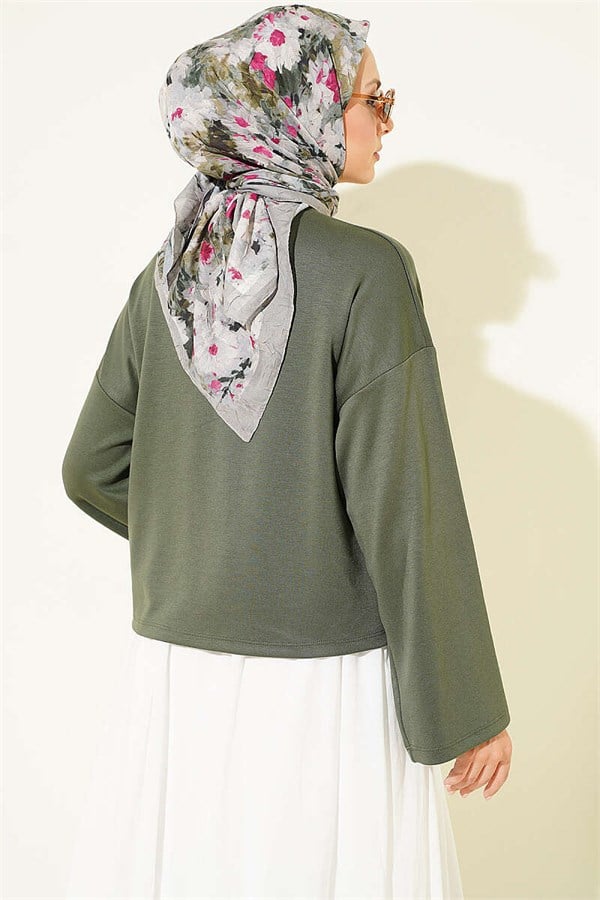 Basic Wide-Sleeve Blouse Khaki