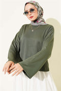 Basic Wide-Sleeve Blouse Khaki