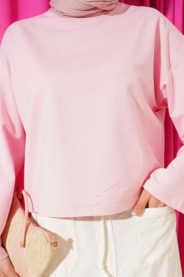 Basic Wide-Sleeve Blouse Pink