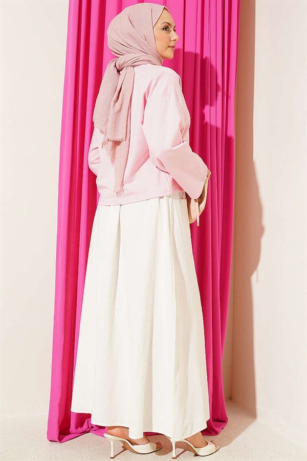 Basic Wide-Sleeve Blouse Pink