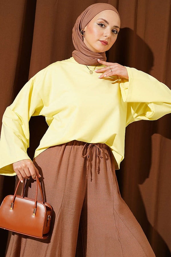 Basic Wide-Sleeve Blouse Yellow