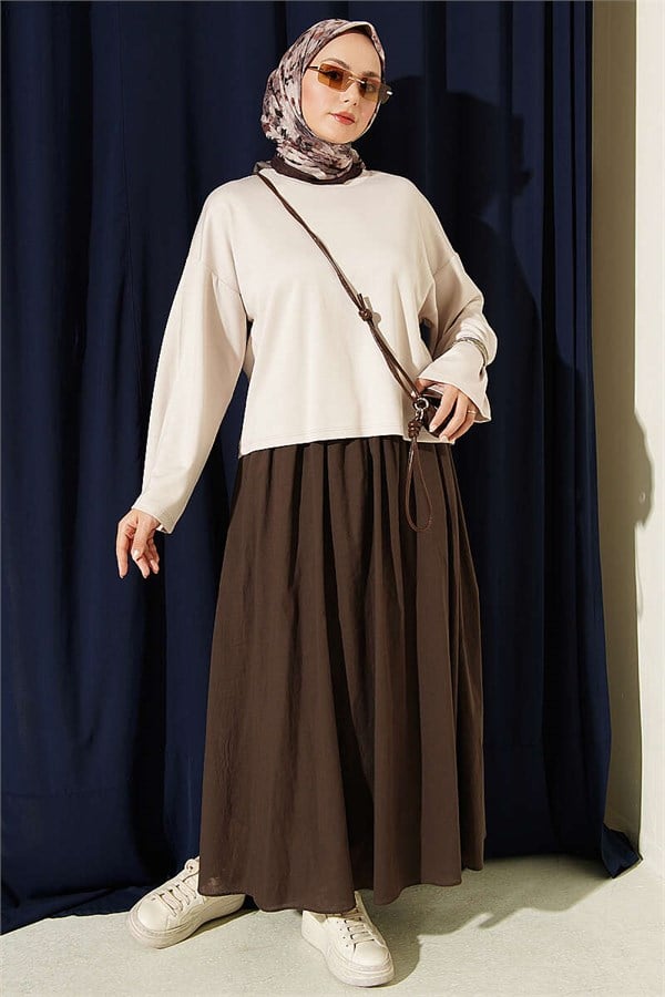 Basic Wide-Sleeved Blouse in Stone