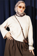Basic Wide-Sleeved Blouse in Stone