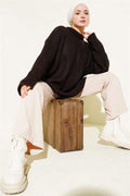 Basic Oversize Knitted Tunic Dark Brown