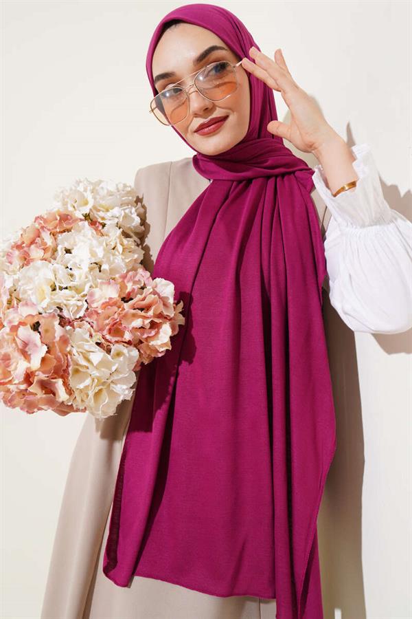 Basic Combed Cotton Shawl Damson