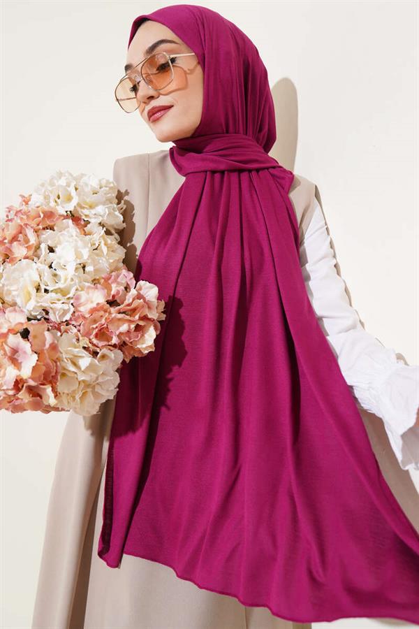 Basic Combed Cotton Shawl Damson