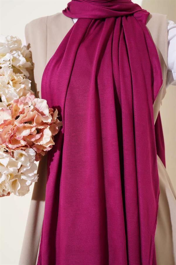 Basic Combed Cotton Shawl Damson
