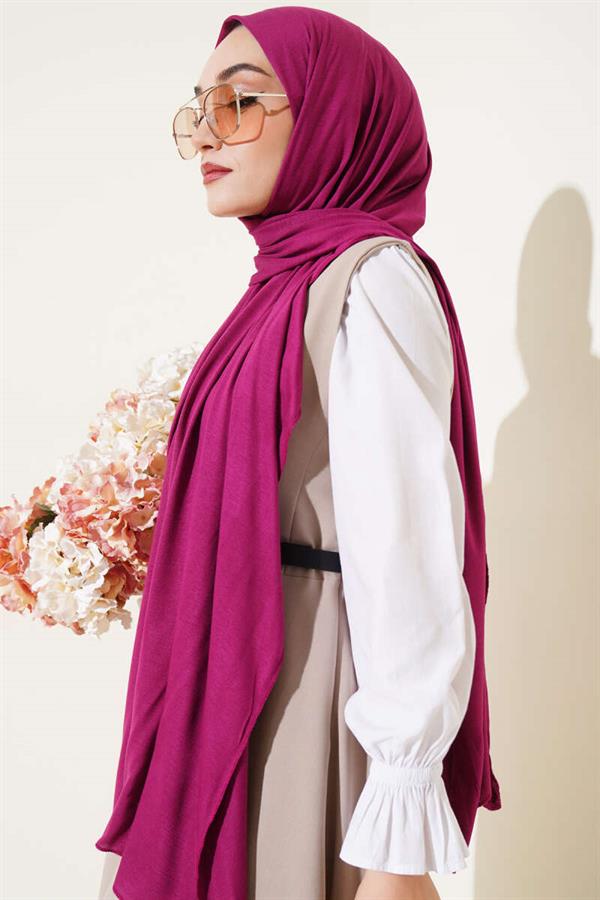 Basic Combed Cotton Shawl Damson