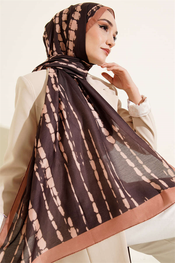Batik Flow Striped Soft Shawl Camel